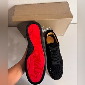 Christian Louboutin Black Spiked Sneakers
